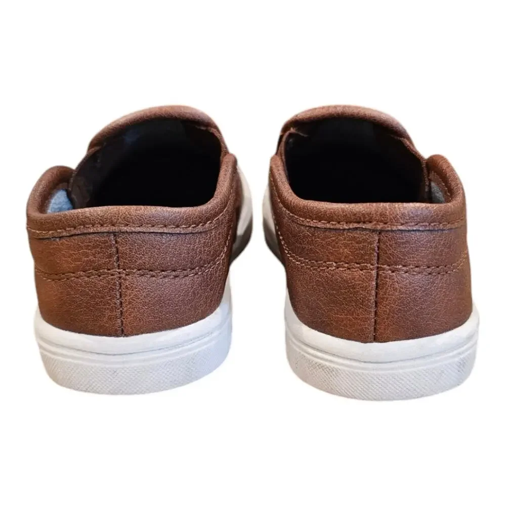 Carter's Simple Joys Faux Leather Slip On Boys Sneakers Toddler 7M